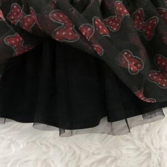 Disney Minnie Mouse Tulle Circular Tutu Skirt With Vibrant Red Minnie Mouse Bows - Picture 8 of 13